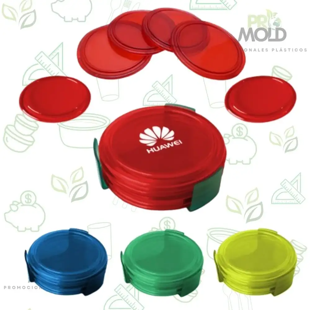 Set de Porta Vasos x 6 en PVC y Cristal