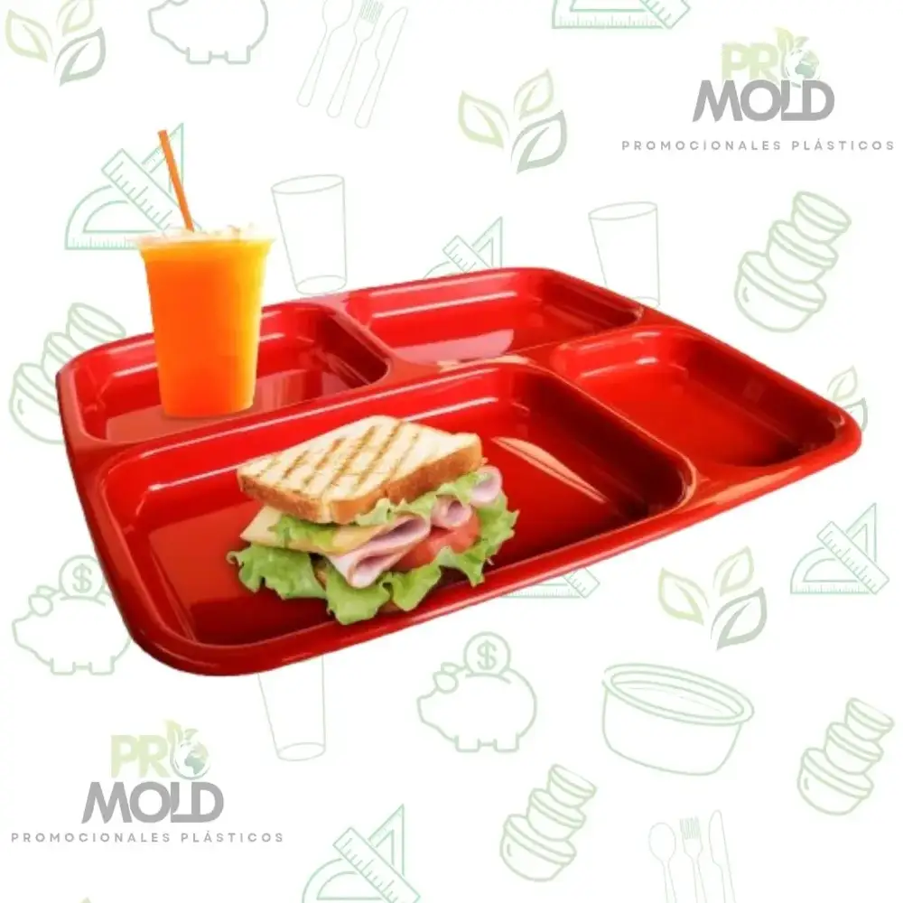 Bandeja Plástica con compartimentos