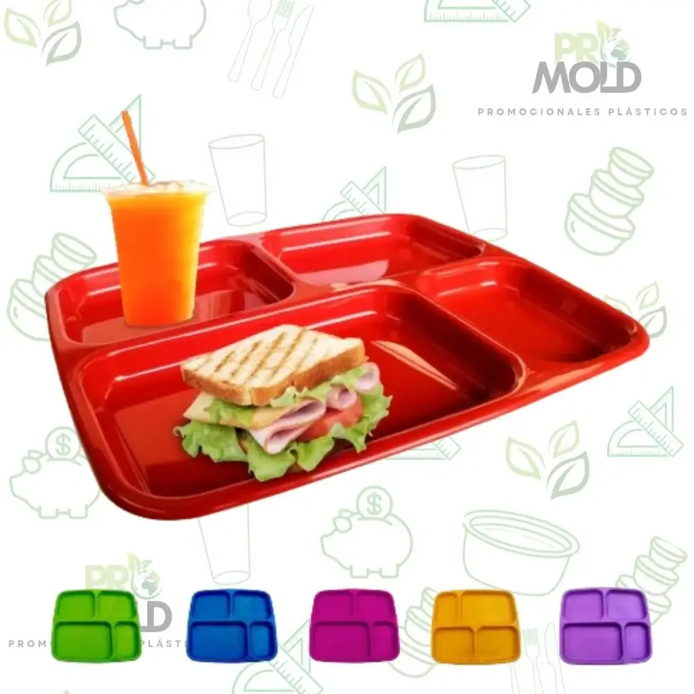 Bandeja Plástica con compartimentos